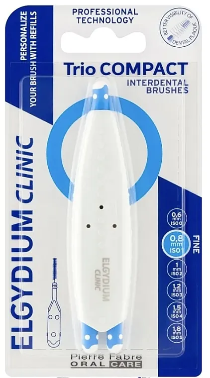 Elgydium Clinic Trioc Compact Interdental Brushes Međuzubne četkice sa drškom, ISO 1/1/1 (0,8 mm), 3 kom.