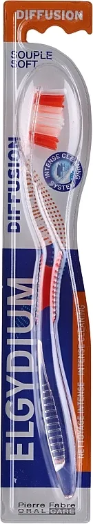Elgydium Diffusion Soft Toothbrush Meka četkica za zube 'Diffusion', crvena