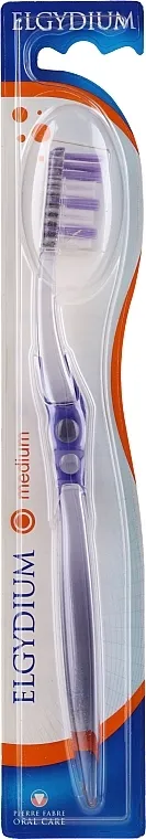 Elgydium Inter-Active Medium Toothbrush Četkica za zube "Interactive" srednje tvrdoće, ljubičasta