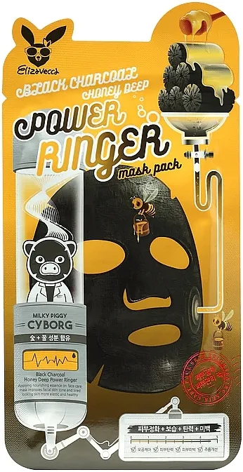 Elizavecca Black Charcoal Honey Deep Power Ringer Mask Pack Pročišćavajuća hranjiva maska ​​od ugljena i meda