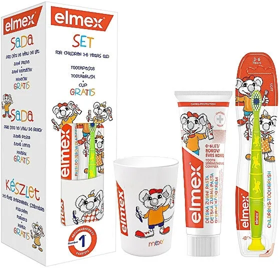 Elmex Kids (toothpaste/50ml + toothbrush/1pcs + cup/1pcs) Komplet za decu uzrasta 3-6 godina