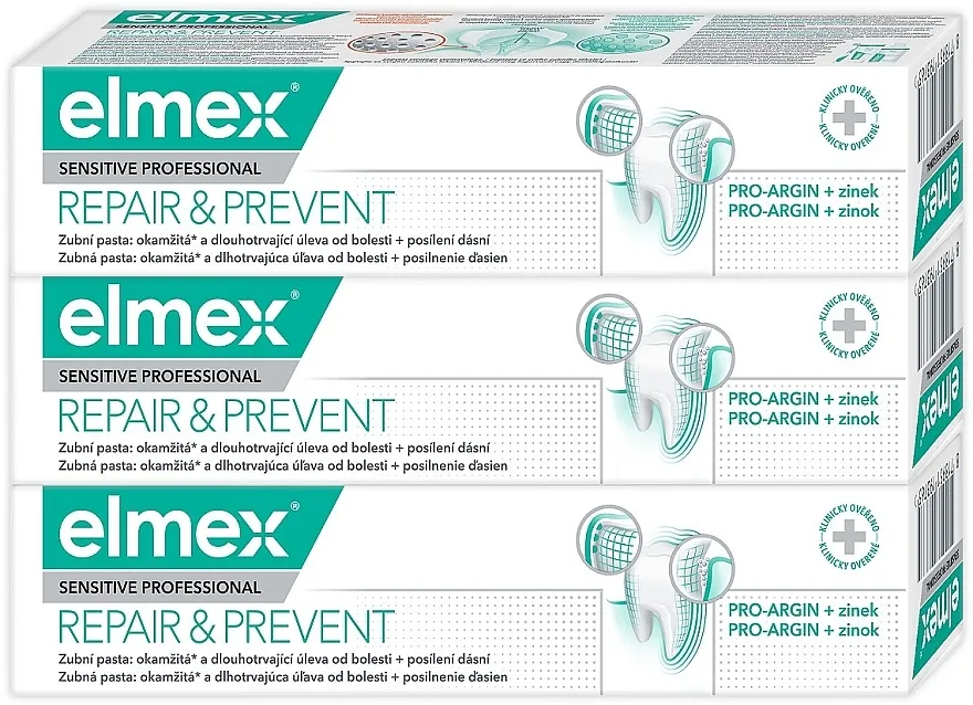 Elmex Sensitive Professional Repair &amp; Prevent Trio (toothpaste/3x75ml) Set
