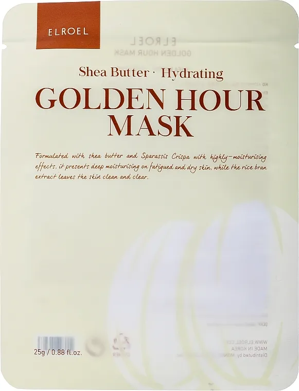 Elroel Golden Hour Mask Shea Butter Hydrating Hidratantna platnena maska za lice