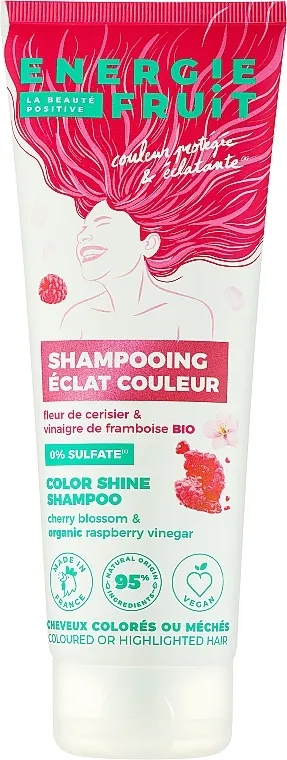 Energie Fruit Cherry Blossom &amp; Organic Raspberry Vinegar Color Shine Shampoo Šampon za farbanu i nijansiranu kosu