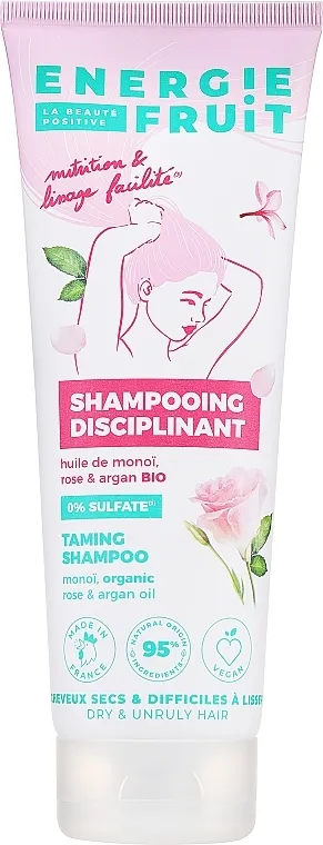 Energie Fruit Monoi, Rose &amp; Argan Oil Smoothing Shampoo Šampon za neposlušnu kosu "Monoi, ružino i arganovo ulje"