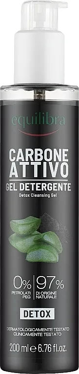Equilibra Active Charcoal Detox Cleansing Gel Gel za umivanje s aktivnim ugljenom
