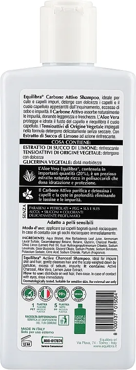 Equilibra Active Charcoal Detox Shampoo Šampon za čišćenje sa aktivnim ugljem i aloe verom