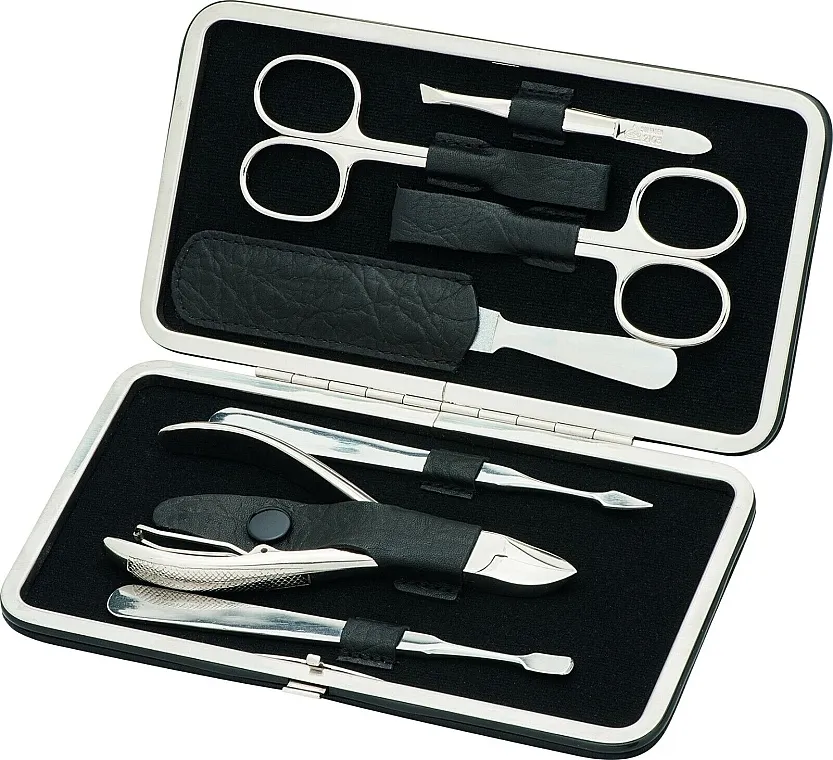 Erbe Solingen Manicure Clip-Top Case Set za manikir, 7 predmeta "Master", kopča, crna