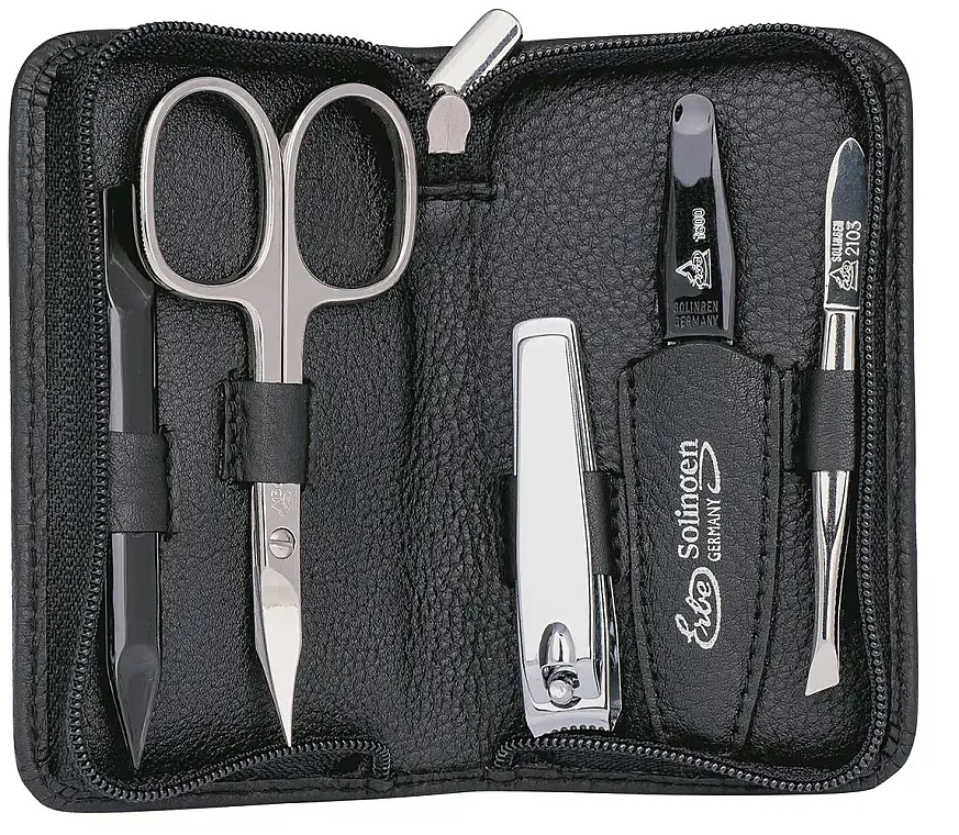 Erbe Solingen Manicure Zipper Case Set za manikir, 5 komada "Siena", na rajsferšlus, zeleni