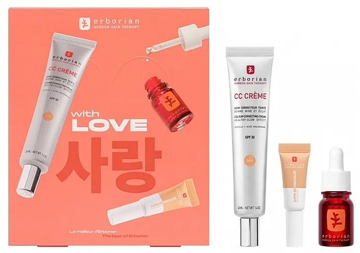 Erborian With Love Kit Gift Set (eye/oil/10ml + bb/cr/3ml + cc/cr/40ml)