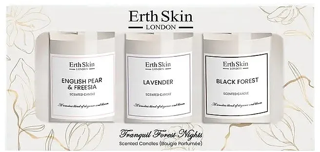 ErthSkin London Franquil Tranquil Forest Nights Scented Candles (candle/3x50g) Set sveća