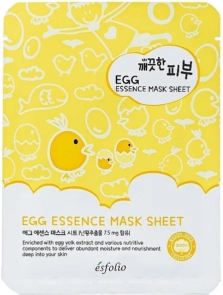 Esfolio Pure Skin Egg Essence Mask Sheet Sheet maska ​​za lice od jaja