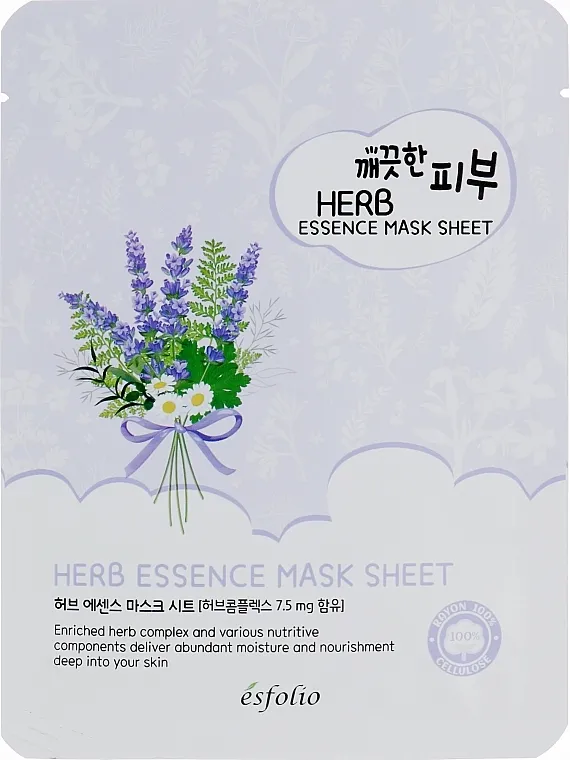 Esfolio Pure Skin Essence Herb Mask Sheet Sheet maska s biljnim ekstraktima