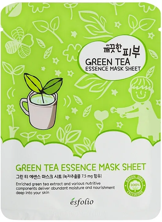 Esfolio Pure Skin Green Tea Essence Mask Sheet Sheet maska ​​sa zelenim čajem