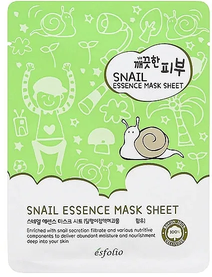 Esfolio Pure Skin Snail Essence Mask Sheet Sheet maska ​​s pužem