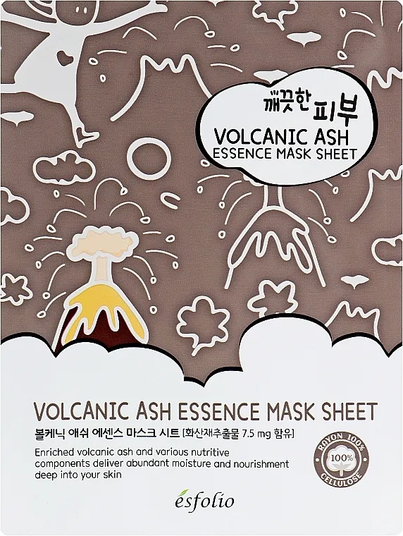 Esfolio Pure Skin Volcanic Ash Essence Mask Sheet Sheet maska ​​s vulkanskim pepelom