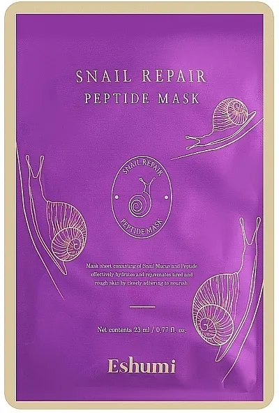 Eshumi Snail Repair Peptide Mask Maska za lice u listićima