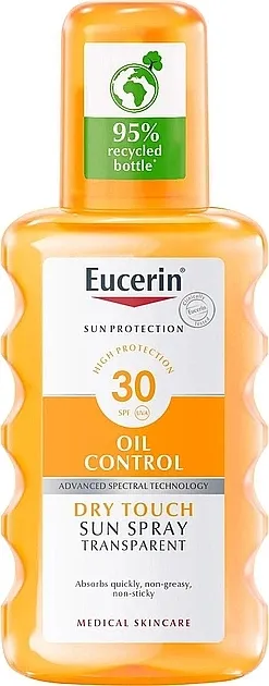 Eucerin Oil Control Dry Touch Sun Spray Transparent SPF 30 Sprej za sunčanje sa mat efektom