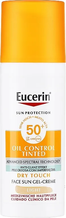 Eucerin Oil Control Dry Touch Tinted Sun Gel-Cream Light SPF50+ Gel krema za zaštitu od sunca
