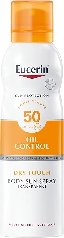Eucerin Sun Protection Oil Control Dry Touch Body Sun Spray SPF 50 Providni sprej za sunčanje za telo