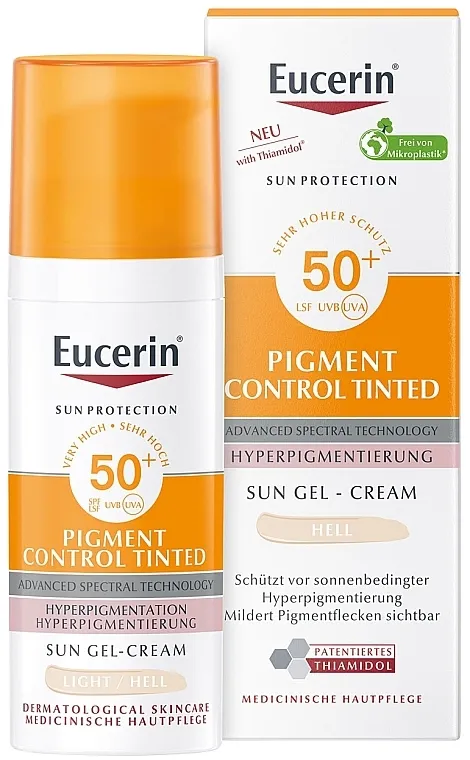 Eucerin Sun Protection Pigment Control Tinted SPF 50+ Light Gel-krema za sunčanje protiv hiperpigmentacija