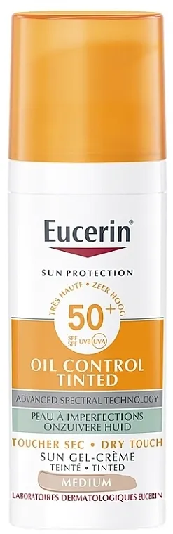 Eucerin Sun Protection Spf50+ Oil Control Tinted Medium Gel-krema za sunčanje