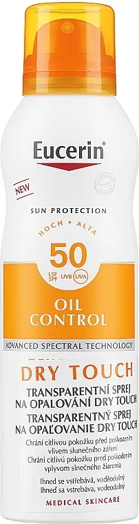 Eucerin Sun Protection Transparent Sun Spray Dry Touch SPF 50 Sprej za zaštitu od sunca za tijelo