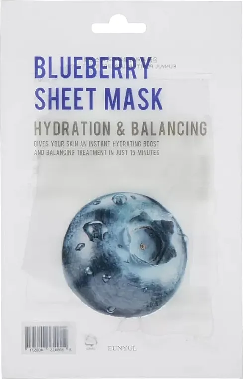 Eunyul Blueberry Hydration &amp; Balancing Sheet Mask Sheet maska ​​s ekstraktom borovnice