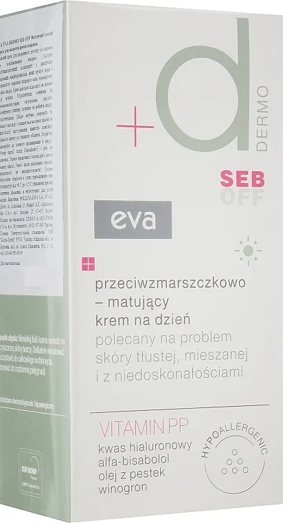 Eva Dermo Seb Off Anti-Wrinkle And Matifying Day Cream Matirajuća dnevna krema za lice protiv bora