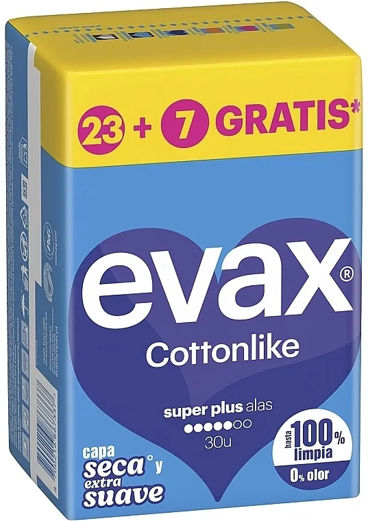 Evax Cottonlike Super Plus Higijenski ulošci "Super Plus" sa krilcima, 30 kom.