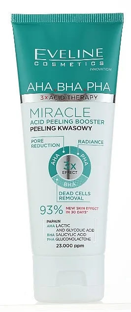 Eveline Cosmetics 3 x Acid Therapy Miracle Acid Peeling Booster Kiseli piling za lice