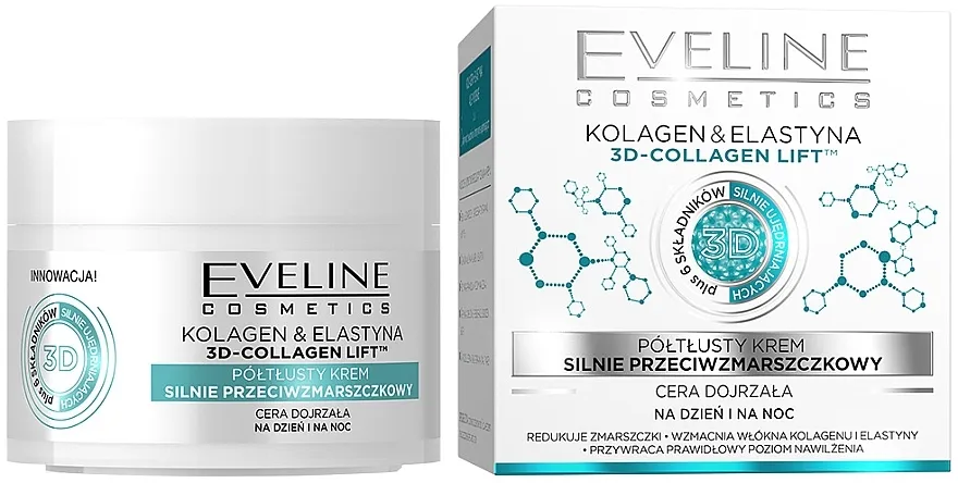 Eveline Cosmetics Collagen&amp;Elastin Lift Intense Anti-Wrinkle Cream Odvažna krema "Aktivno pomlađivanje"