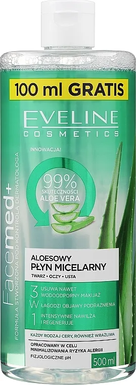 Eveline Cosmetics Facemed+ Refreshing And Soothing Aloe Micellar Water Osvježavajuće-umirujuća micelarna voda s aloe verom