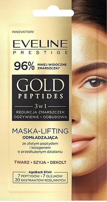 Eveline Cosmetics Gold Peptides Podmlađujuća maska-lifting sa zlatnim peptidom i kolagenom