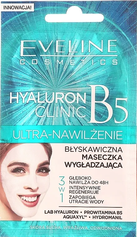 Eveline Cosmetics Hyaluron Expert Ultra-Hydration Smoothing Mask Maska za trenutno zaglađivanje