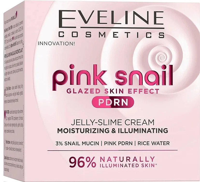 Eveline Cosmetics Pink Snail Jelly Slime Moisturizing Brightening Cream Posvetljujući krem-gel za lice