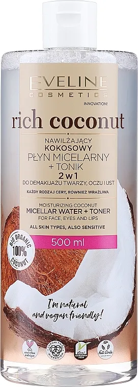 Eveline Cosmetics Rich Coconut Micelarna voda s tonikom