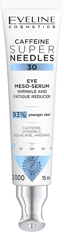 Eveline Cosmetics Super Needles Caffeine Mezo- serum za područje oko očiju, reduktor bora i znakova umora