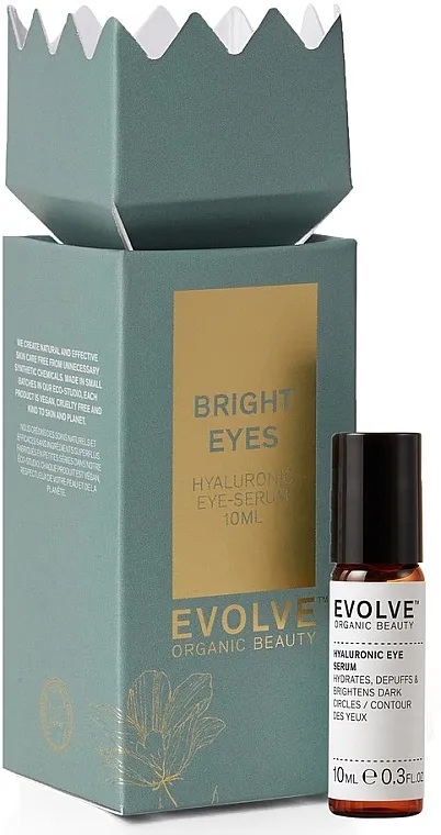Evolve Organic Beauty Hyaluronic Eye Serum Bright Eyes Gift Box Hijaluronski serum za područje oko očiju, u poklon pakovanju