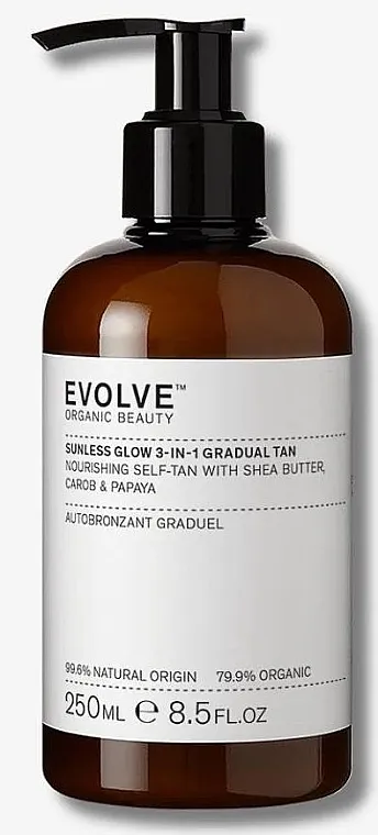 Evolve Organic Beauty Sunless Glow 3-in-1 Gradual Tan Sredstvo za samotamnjenje tela