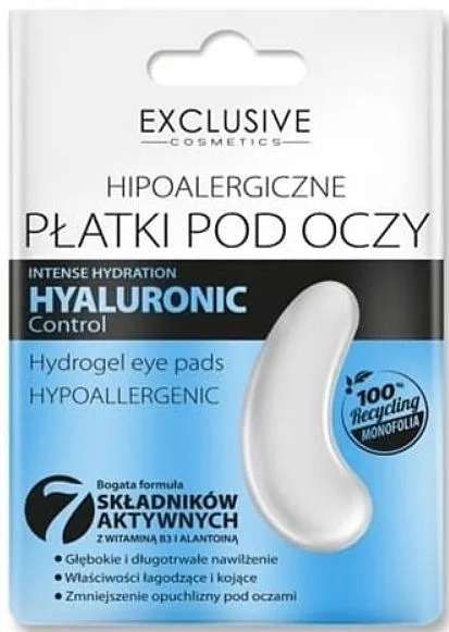 Exclusive Cosmetics Hyaluronic Control Hydrogel Eye Pads Hipoalergijske jastučići za područje ispod očiju(