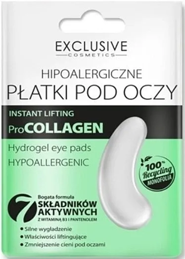 Exclusive Cosmetics Pro-Collagen Hydrogel Eye Pads Hiperalergijske obloge za oči