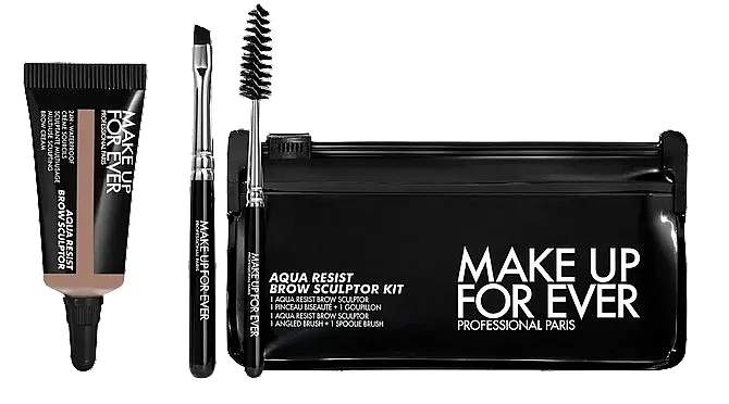 Eyebrow set Make Up For Ever Aqua Resist Brow Sculptor (br/cream/6.5g + brush/2pcs + bag/1pc)