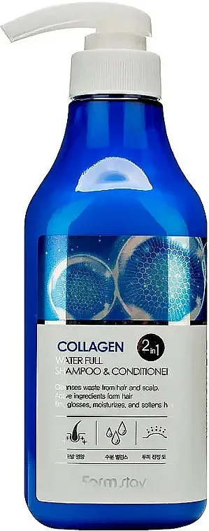 Farmstay Collagen Water Full Moist Shampoo And Conditioner Šampon regenerator hidratantni s kolagenom
