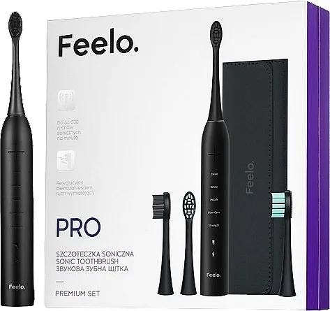 Feelo Pro Sonic Toothbrush Premium Set (1 kom) Električna četkica za zube, crna
