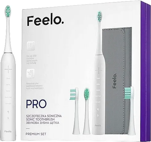 Feelo Pro Sonic Toothbrush Premium Set Električna četkica za zube, bela