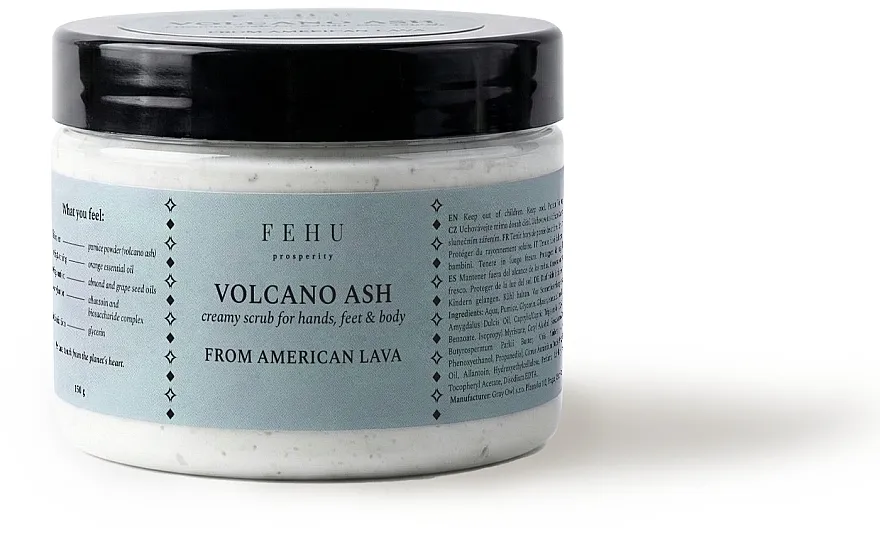 Fehu Volcano Ash Body Scrub Piling za telo sa vulkanskim pepelom