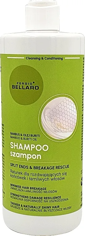 Fergio Bellaro Shampoo Slipt Ends &amp; Breakage Rescue Šampon za ispucale krajeve i lomljivu kosu sa bambusom i buriti uljem