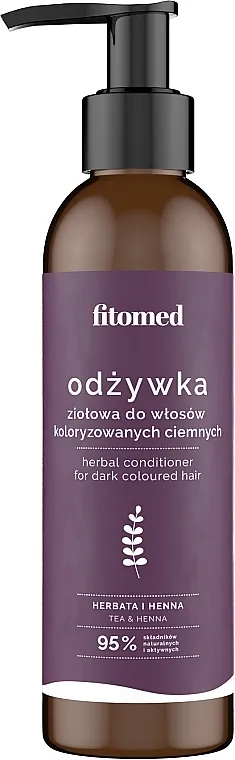 Fitomed Tea And Henna Herbal Conditioner Dark Regenerator za obojenu kosu u tamnim nijansama "Čaj i kana"