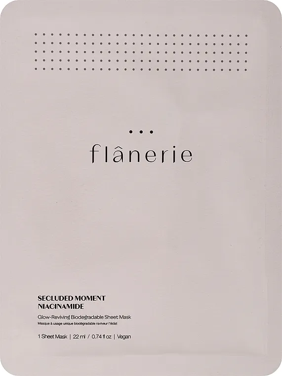 Flanerie Glow-Reviving Biodegradable Sheet Mask Biorazgradiva maska na tkanini za vraćanje sjaja koži
